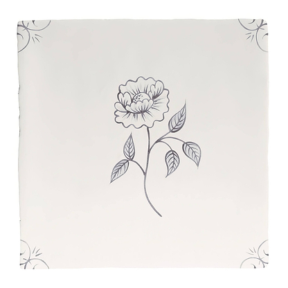 English Delft Charcoal Peony - Hyperion Tiles