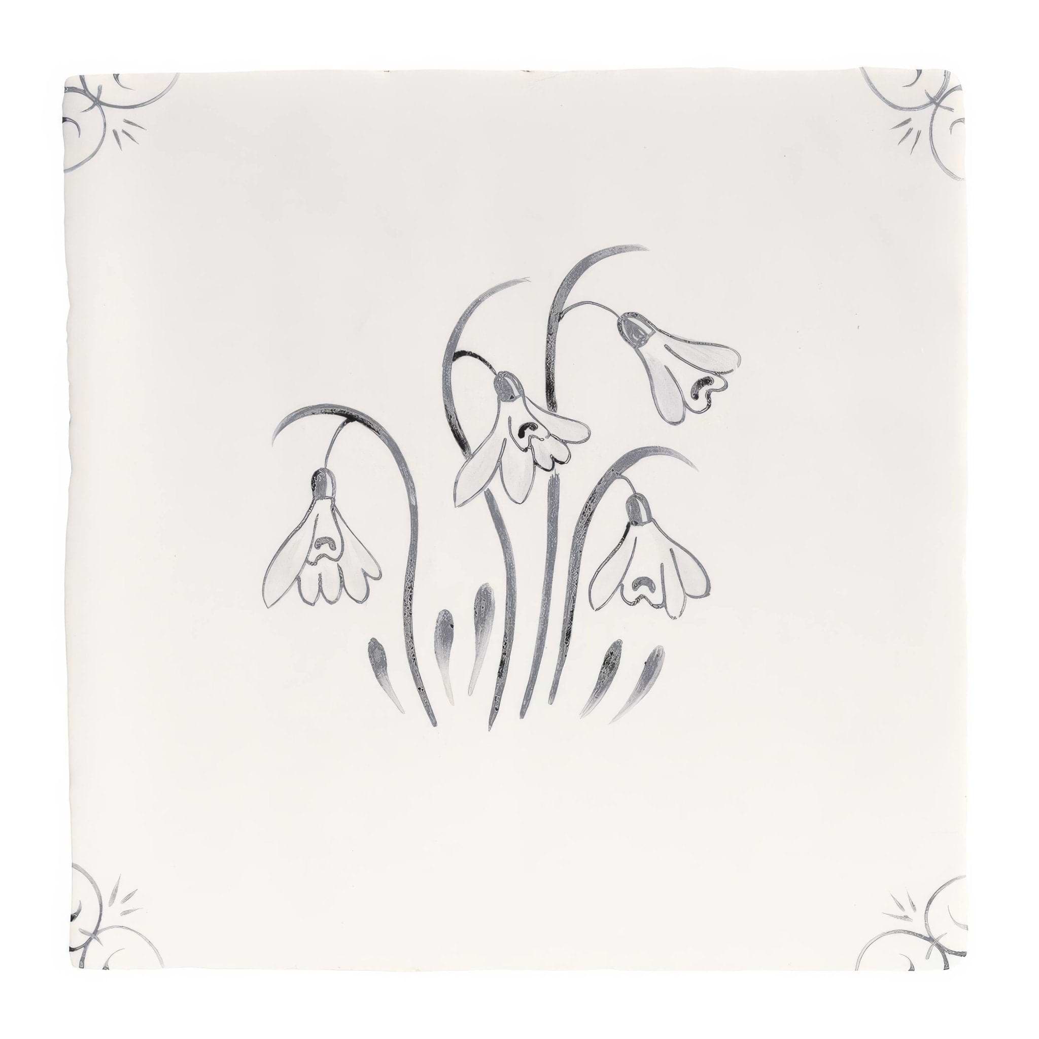 English Delft Charcoal Snowdrop - Hyperion Tiles