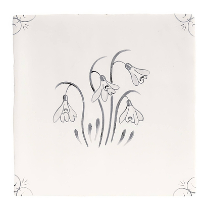 English Delft Charcoal Snowdrop - Hyperion Tiles