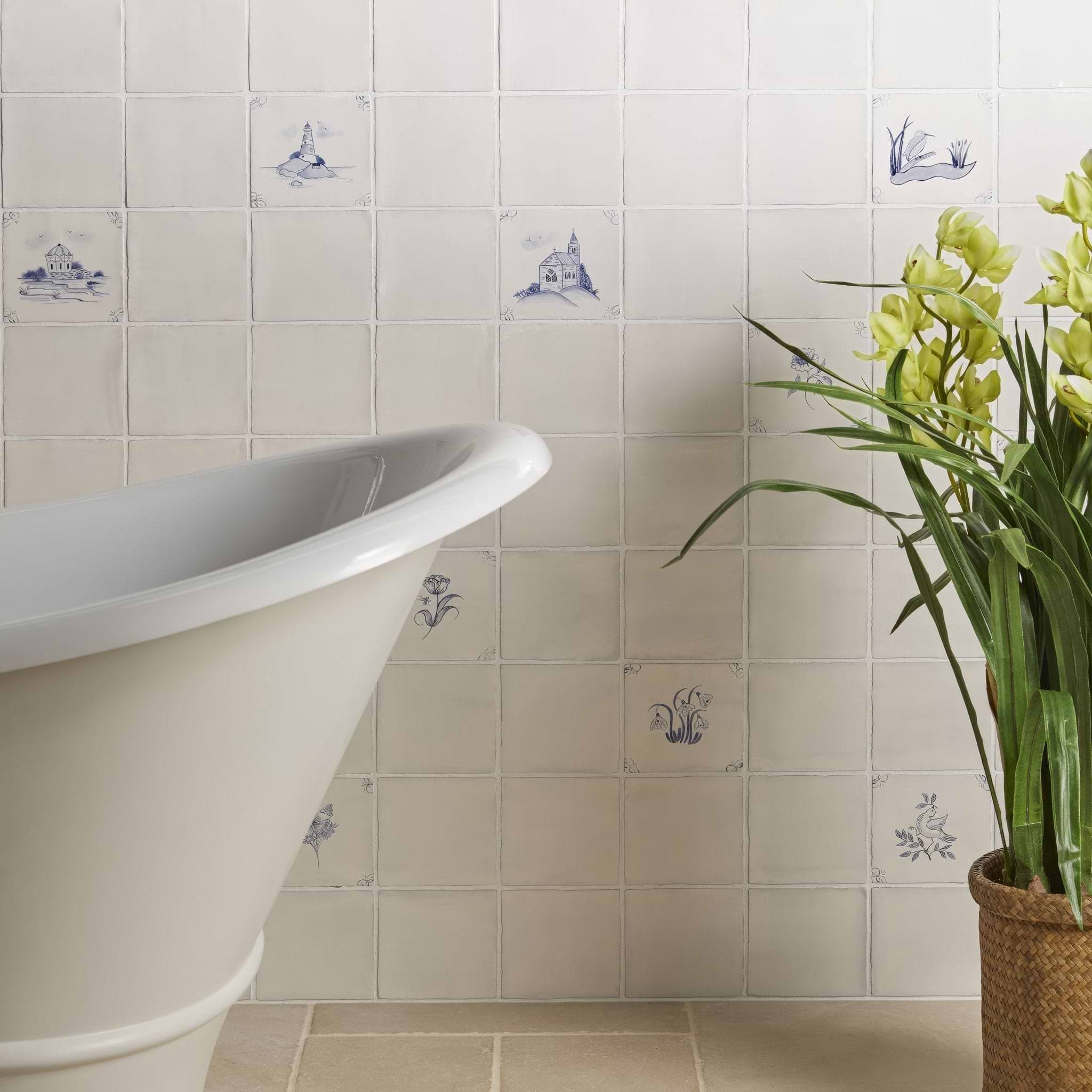 English Delft Peony - Hyperion Tiles
