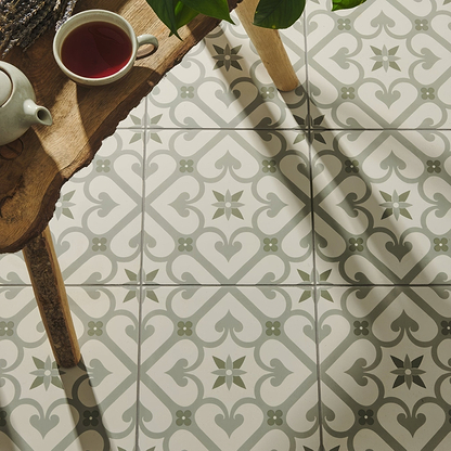 Epoque Green On Chalk - Hyperion Tiles
