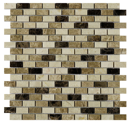 Expresso Polished Marble Mosaic 15x32mm - Hyperion Tiles