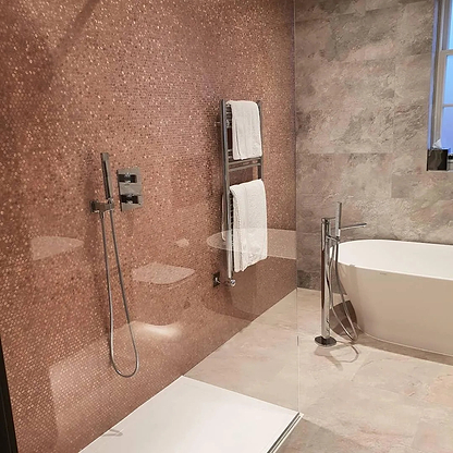 Gravity Aluminium Hexagon Rose Gold Mosaic By Hyperion Tiles