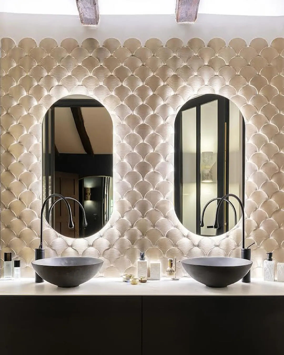 Gravity Aluminium Shell Gold Mosaic By Hyperion Tiles