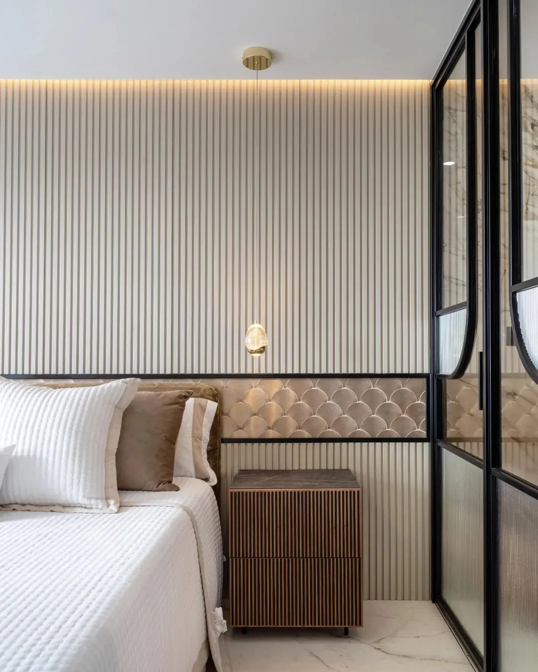 Gravity Aluminium Shell Gold Mosaic By Hyperion Tiles