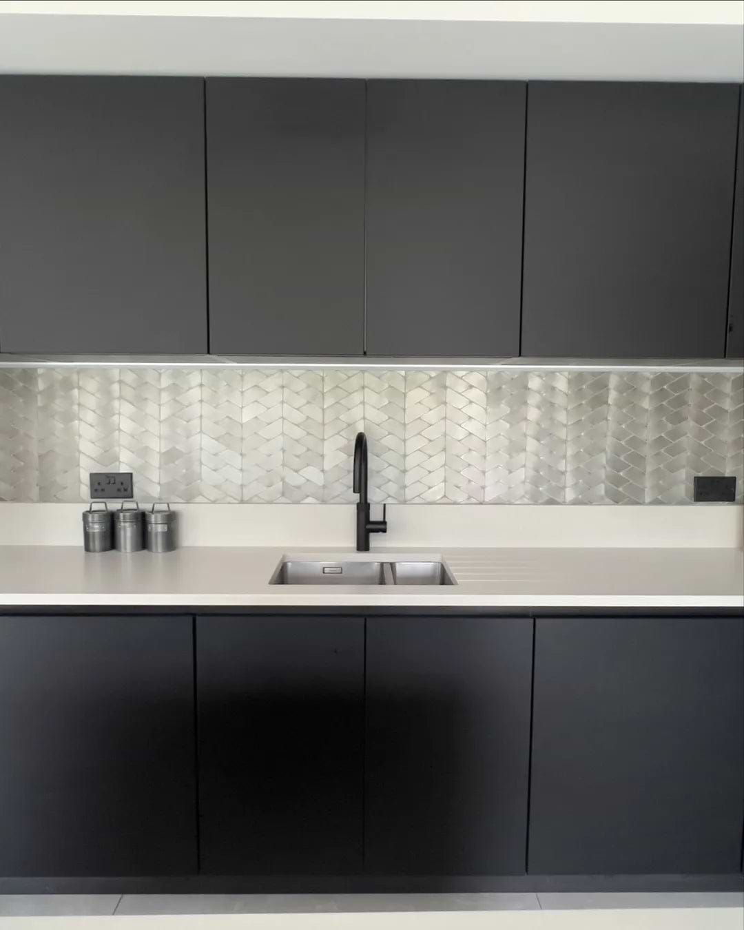 Gravity Aluminium Trace Metal Mosaic By Hyperion Tiles