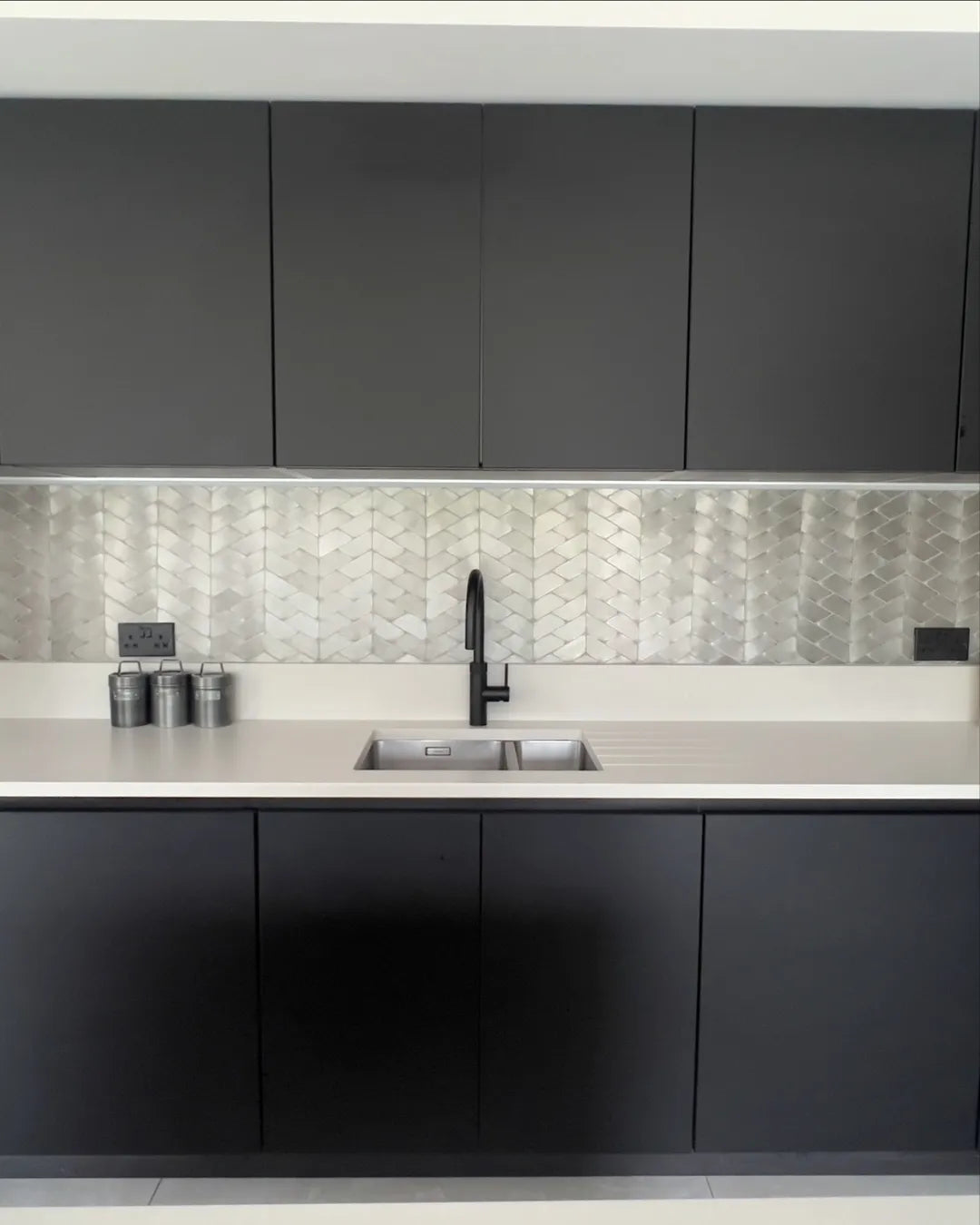 Gravity Aluminium Trace Metal Mosaic By Hyperion Tiles