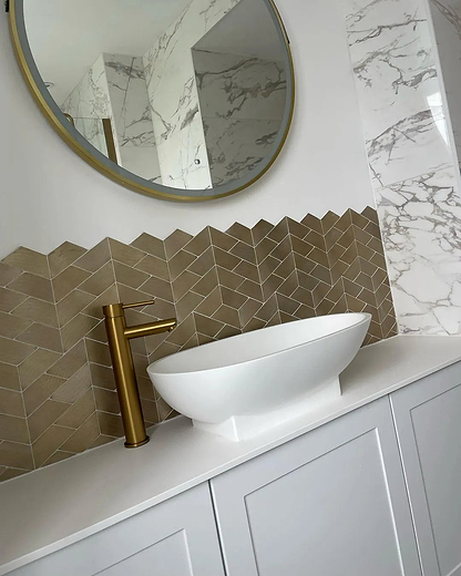 Gravity Aluminium Trace Gold Mosaic By Hyperion Tiles
