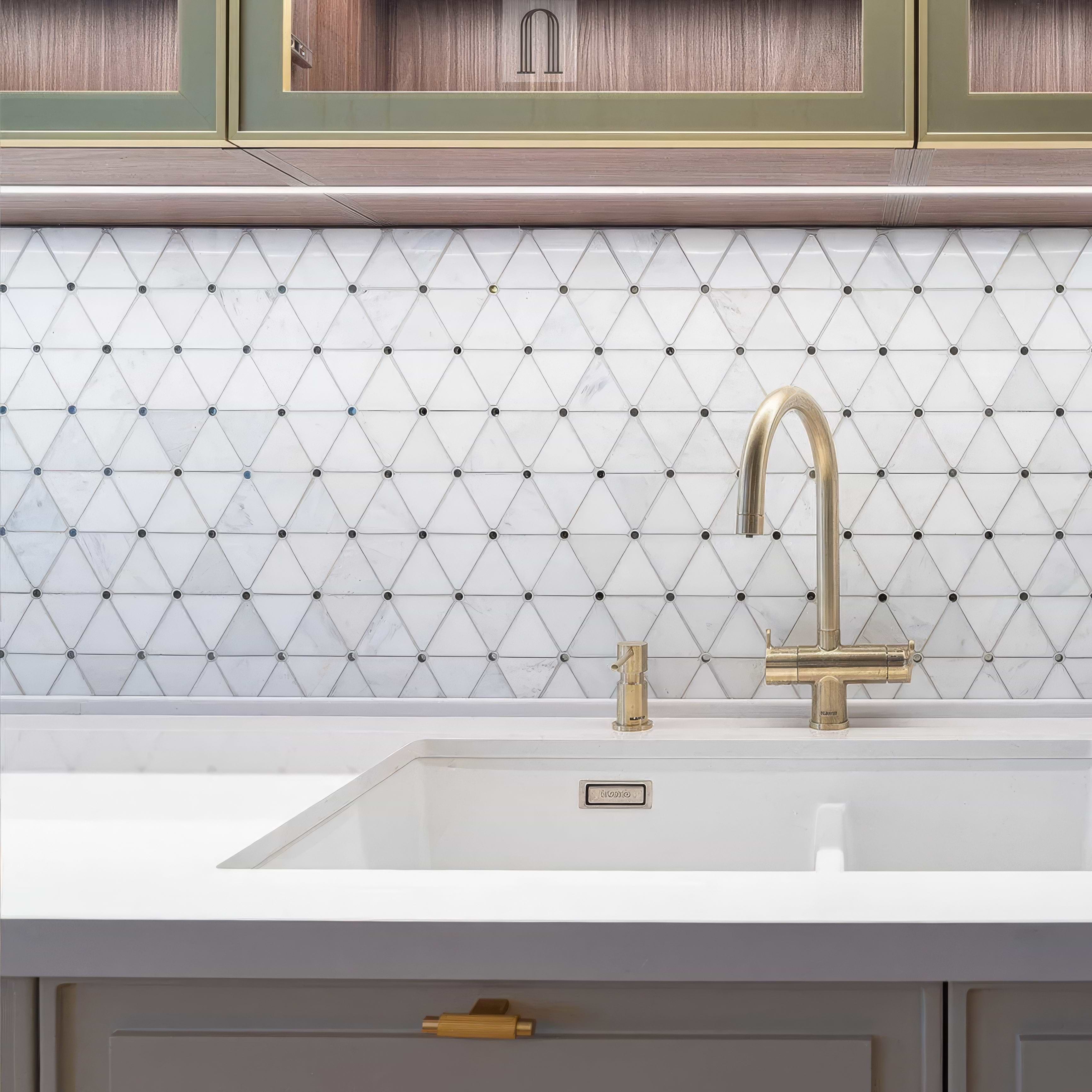 Victorian Diamond Marmara Mirror Mosaic By Hyperion Tiles