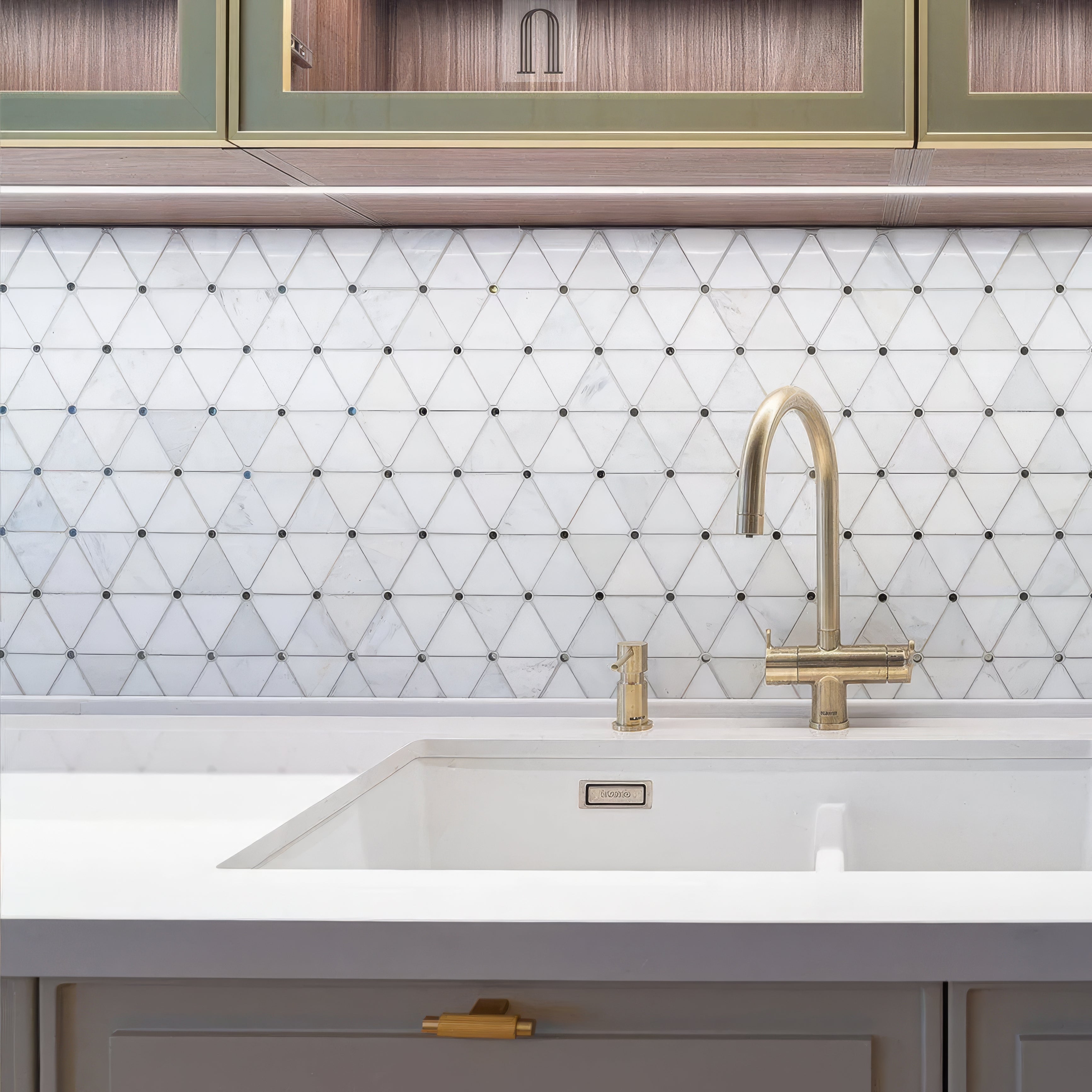 Victorian Diamond Marmara Mirror Mosaic By Hyperion Tiles