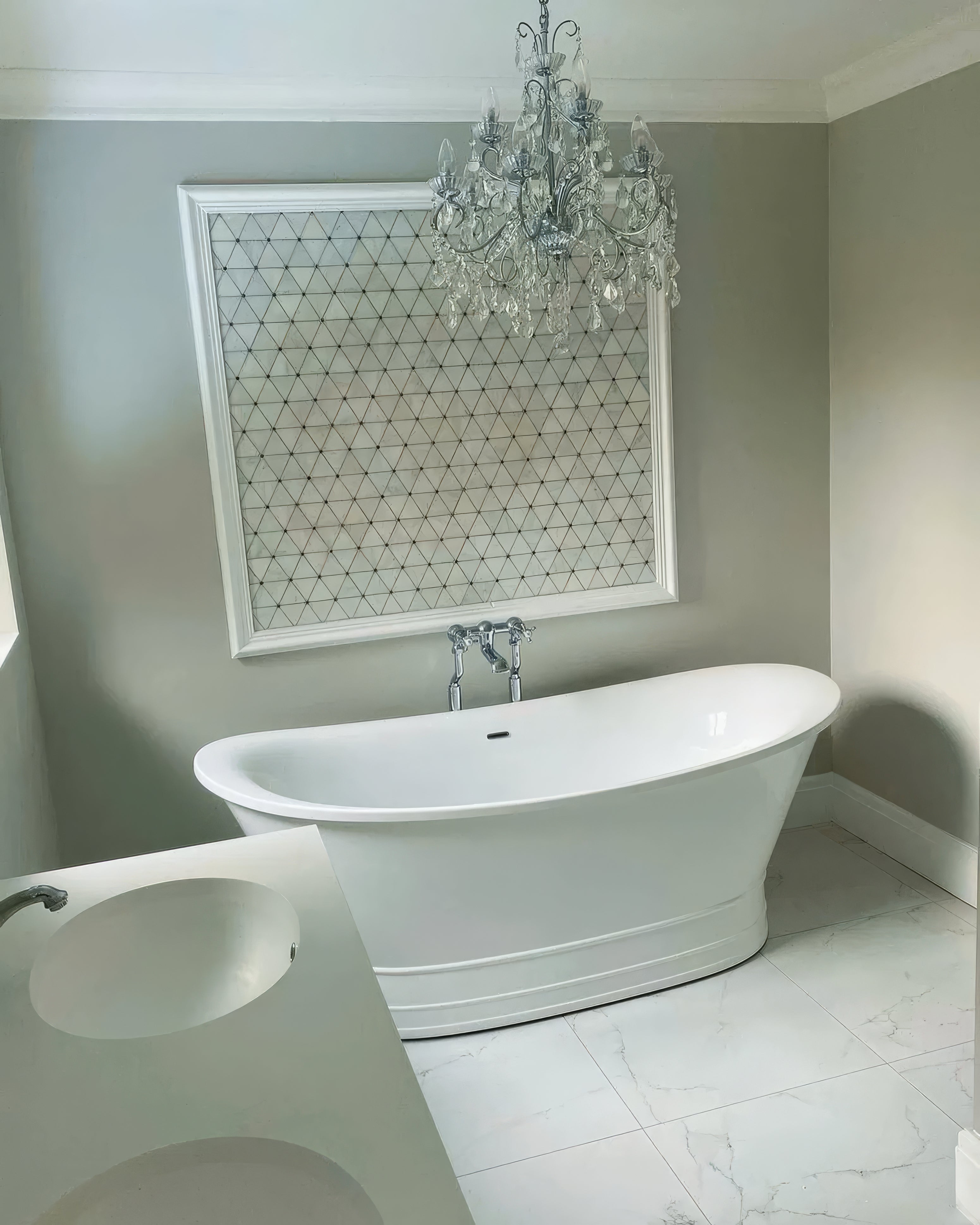 Victorian Diamond Marmara Mirror Mosaic By Hyperion Tiles