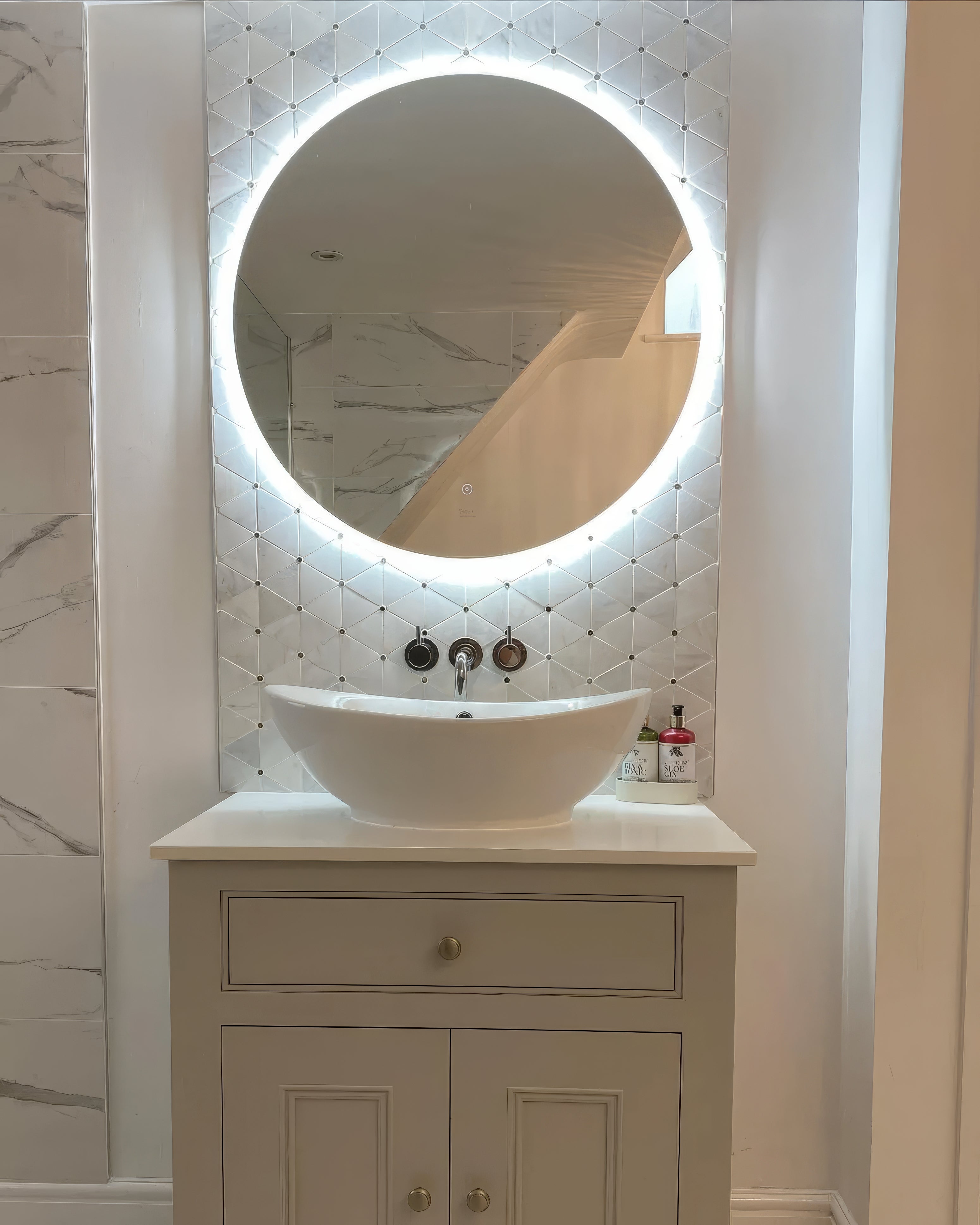 Victorian Diamond Marmara Mirror Mosaic By Hyperion Tiles