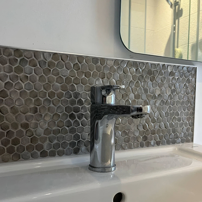 Gravity Aluminium Hexagon Metal Mosaic By Hyperion Tiles