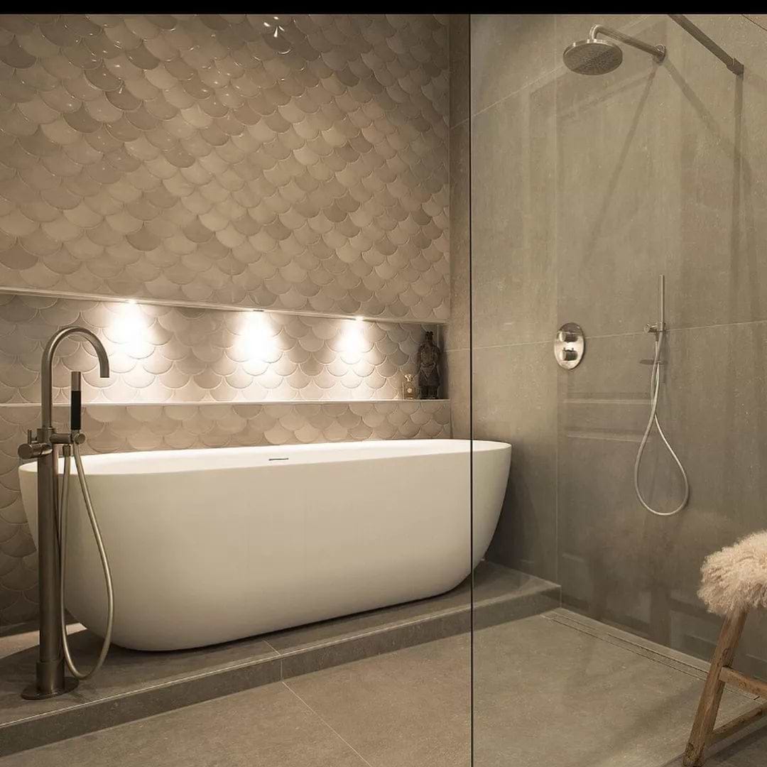 Gravity Aluminium Shell Gold Mosaic By Hyperion Tiles