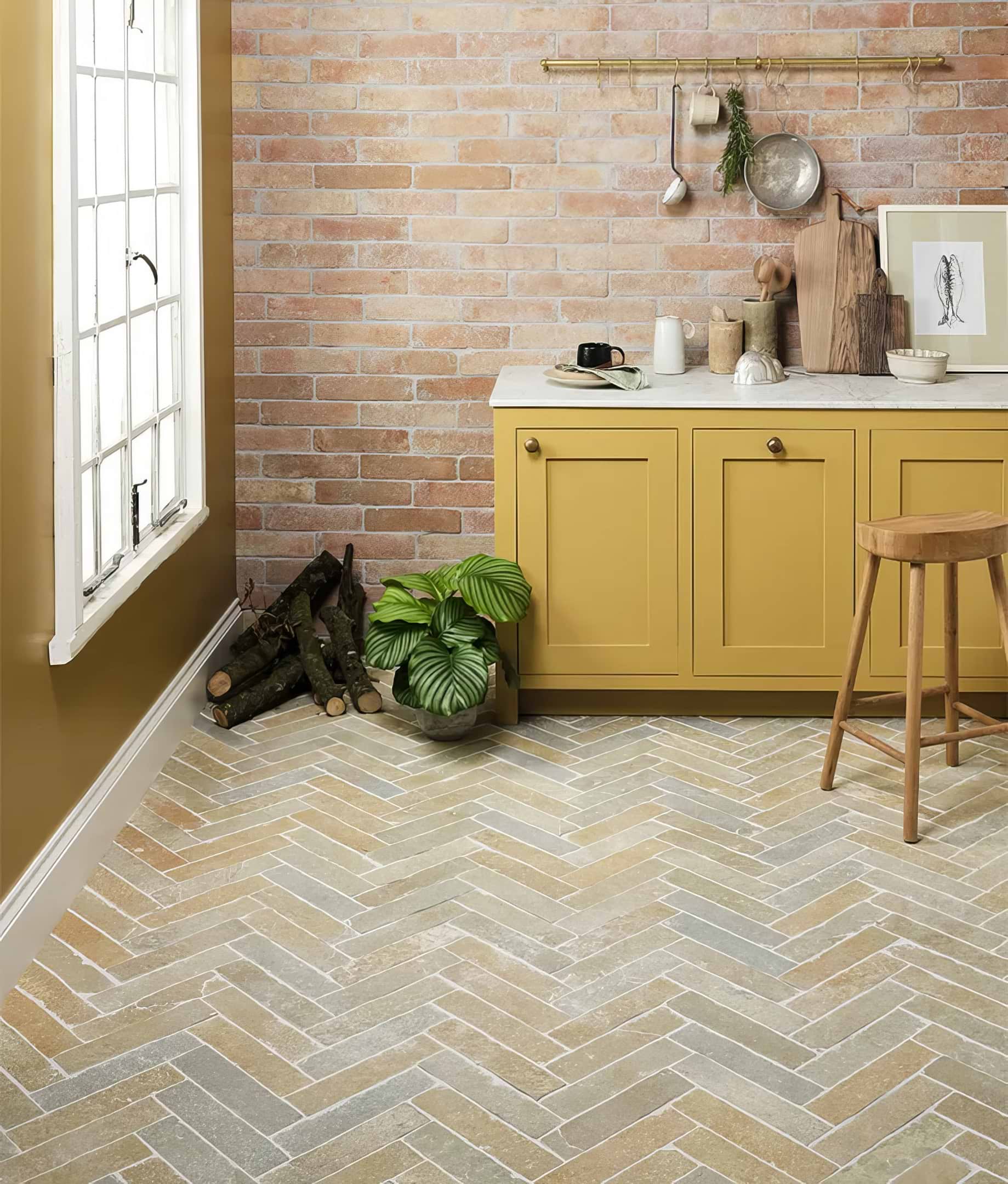 Farley Limestone Seasoned Finish Parquet - Hyperion Tiles
