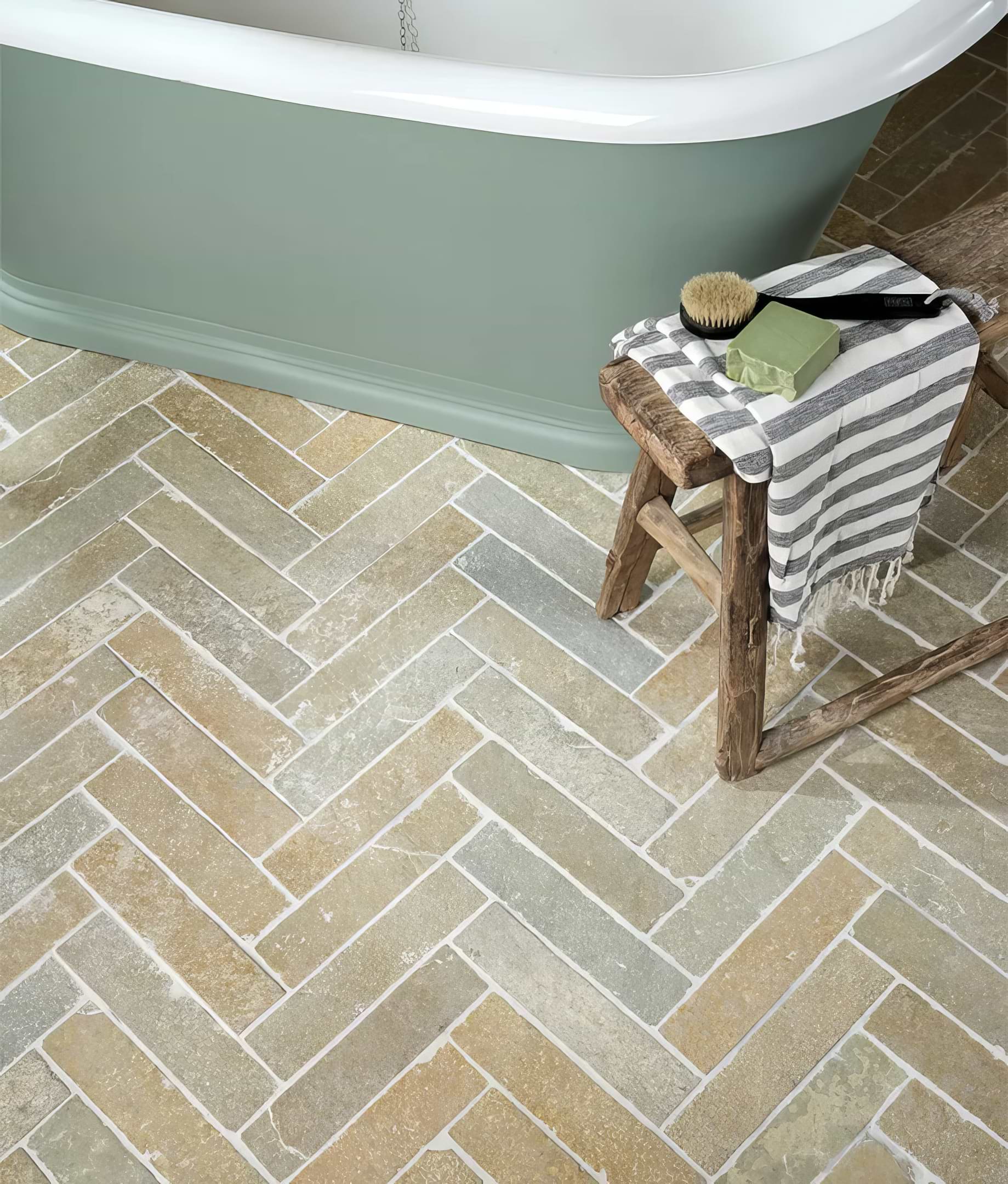 Farley Limestone Seasoned Finish Parquet - Hyperion Tiles