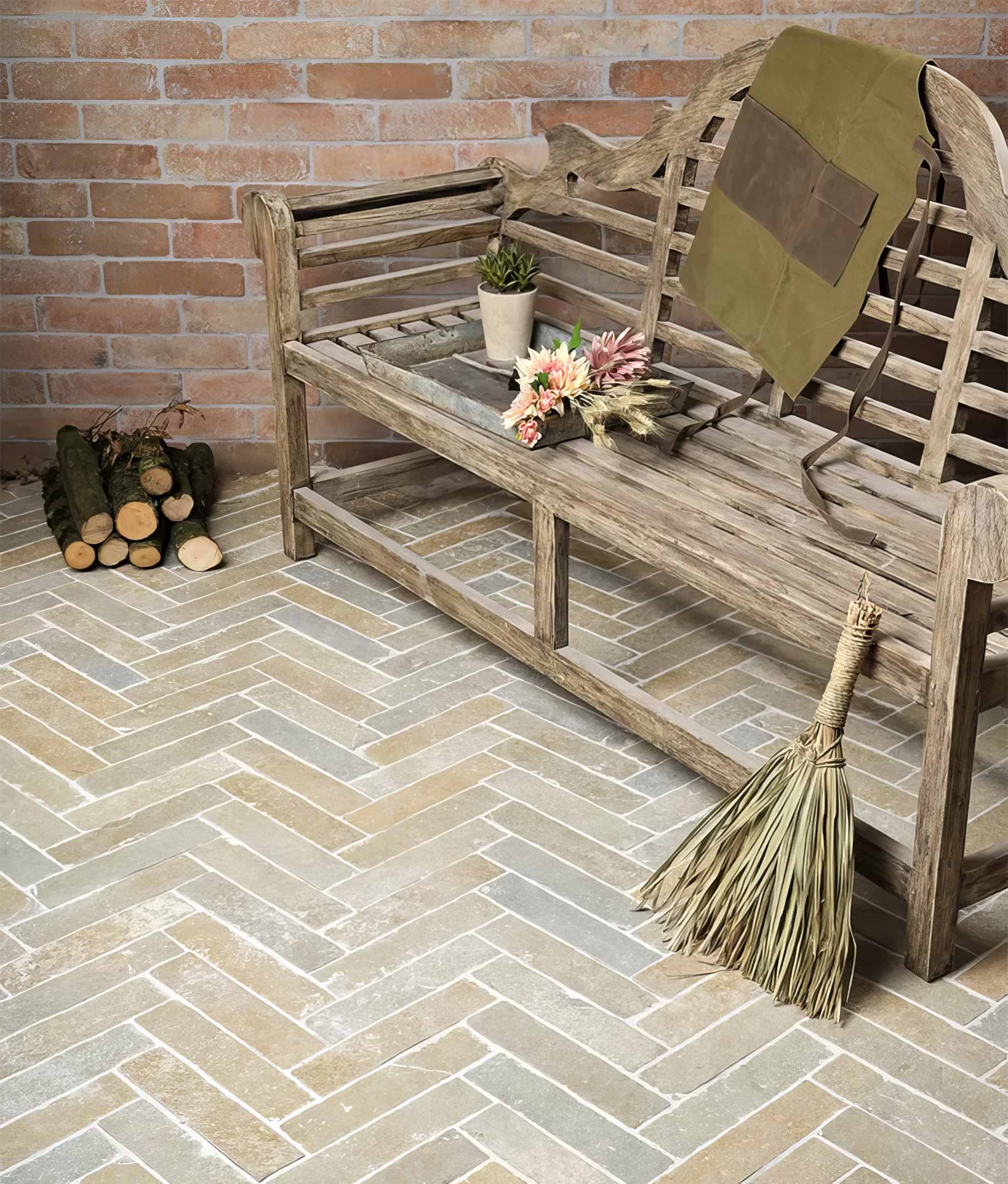 Farley Limestone Seasoned Finish Parquet - Hyperion Tiles