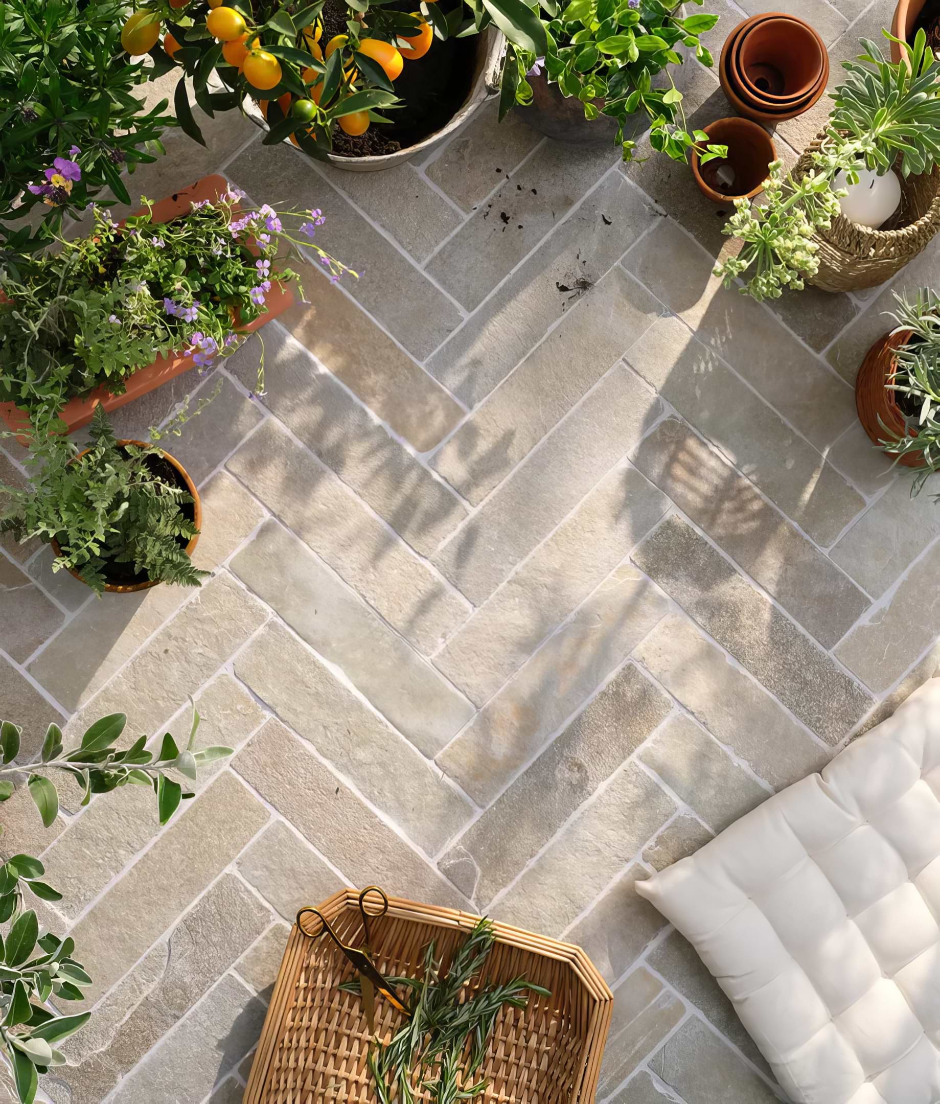 Farley Limestone Seasoned Finish Parquet - Hyperion Tiles