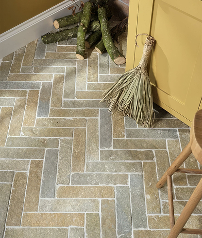 Farley Limestone Seasoned Finish Parquet - Hyperion Tiles