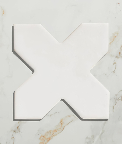 Fez Porcelain Cross White - Hyperion Tiles