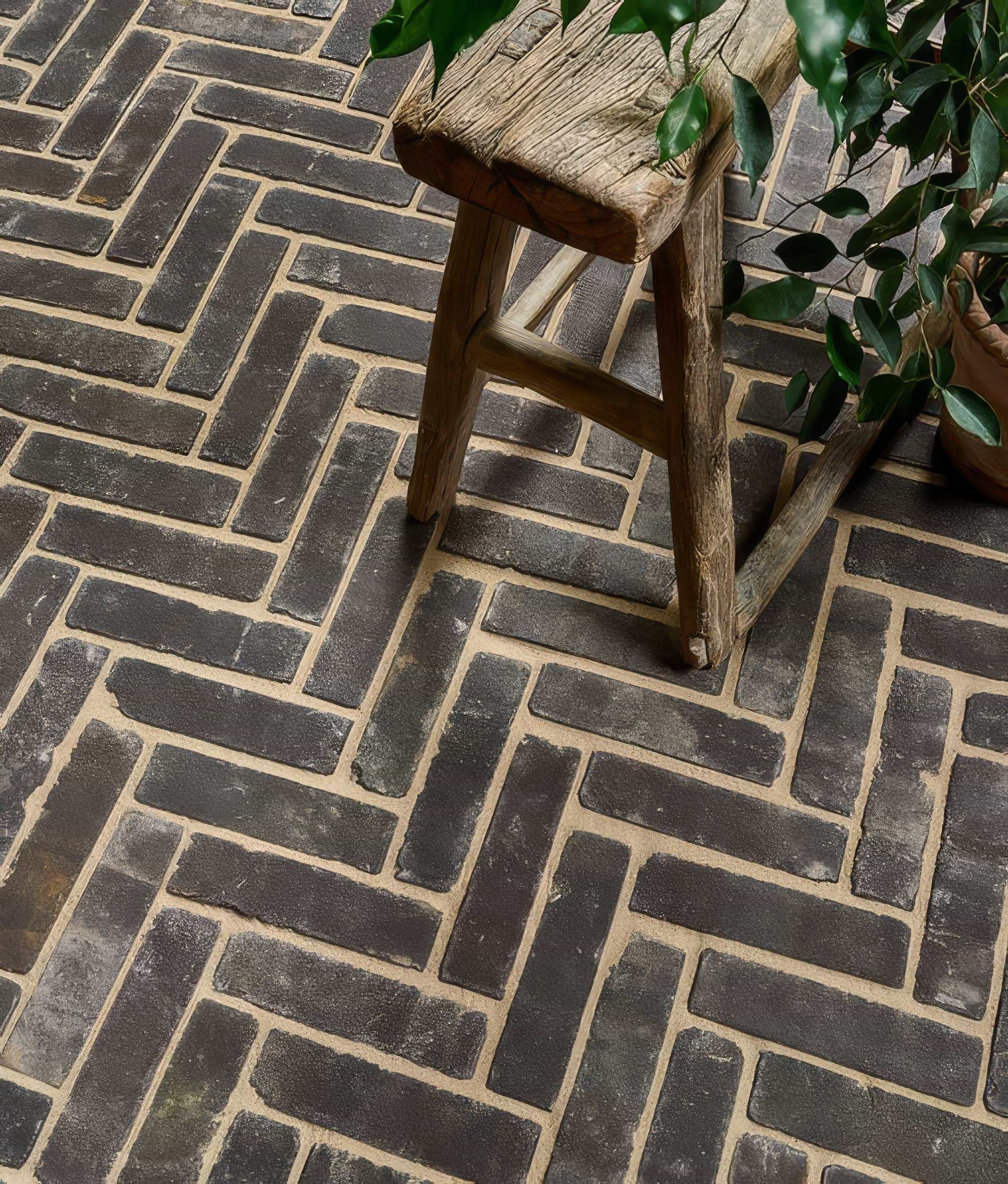 Flanders Dark Russet Tumbled Clay Pavers By hyperion Tiles