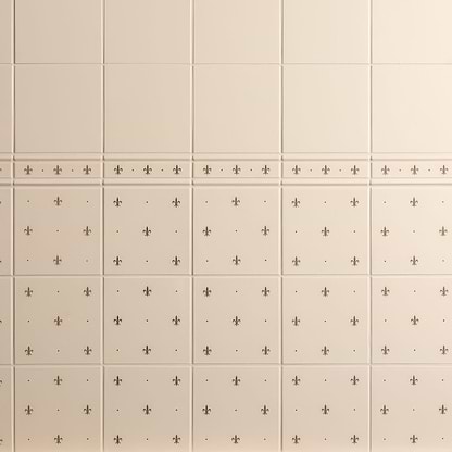 Fleur de Lis Border Gold on County White - Hyperion Tiles