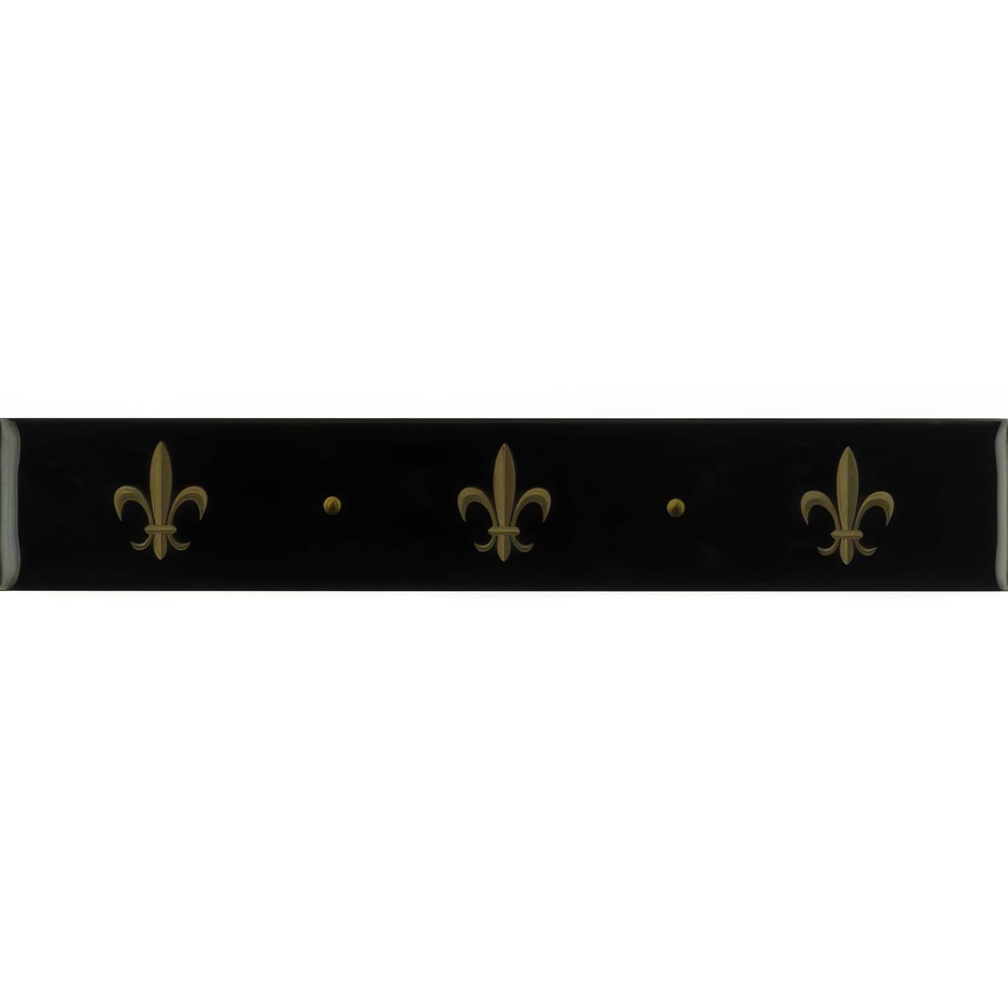Fleur de Lis Border Gold on Jet Black - Hyperion Tiles