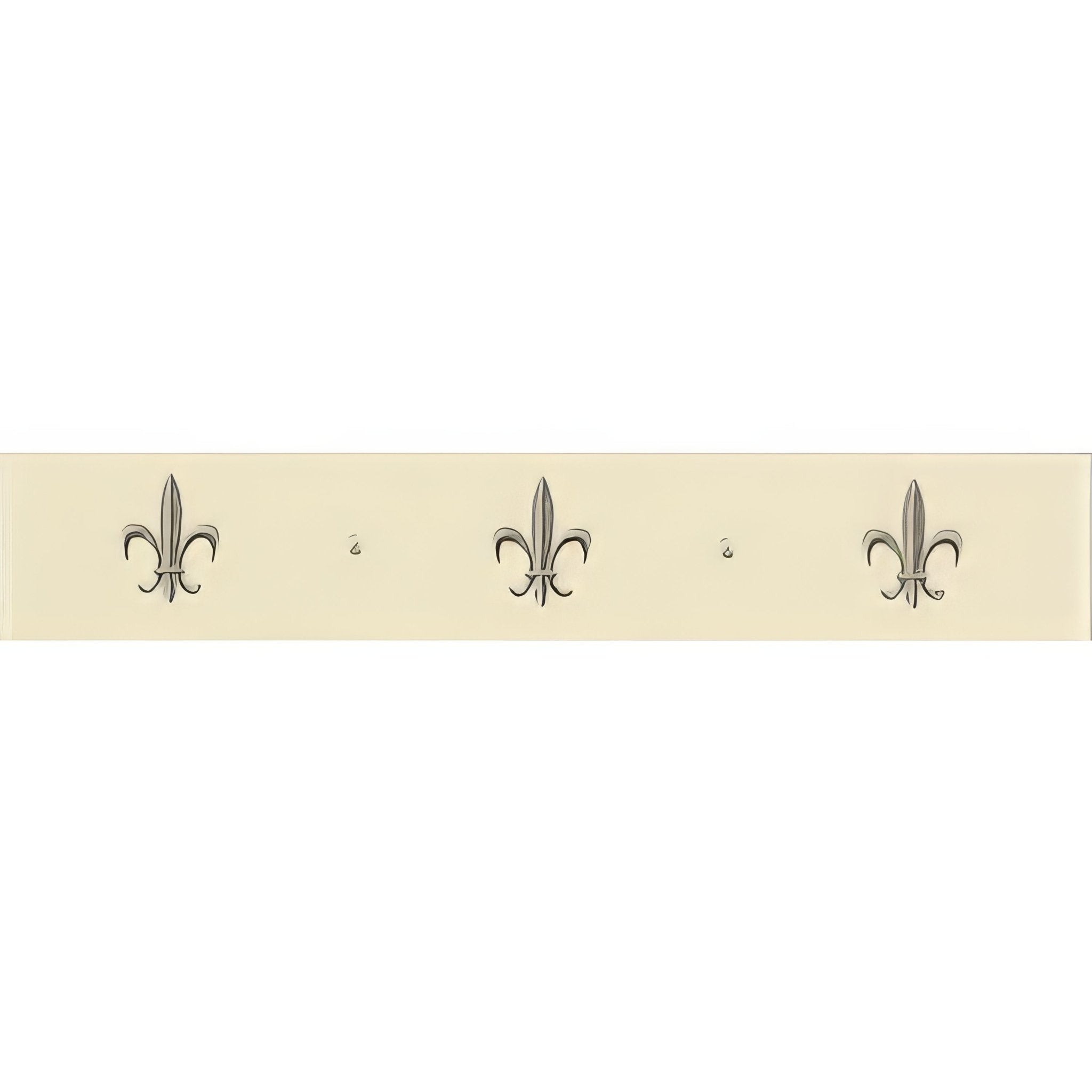 Fleur de Lis Border Platinum on County White - Hyperion Tiles