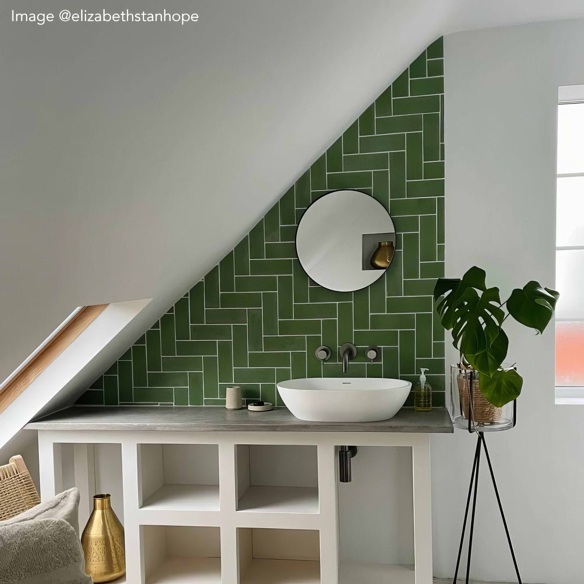 Forest Herringbone Tile - Hyperion Tiles