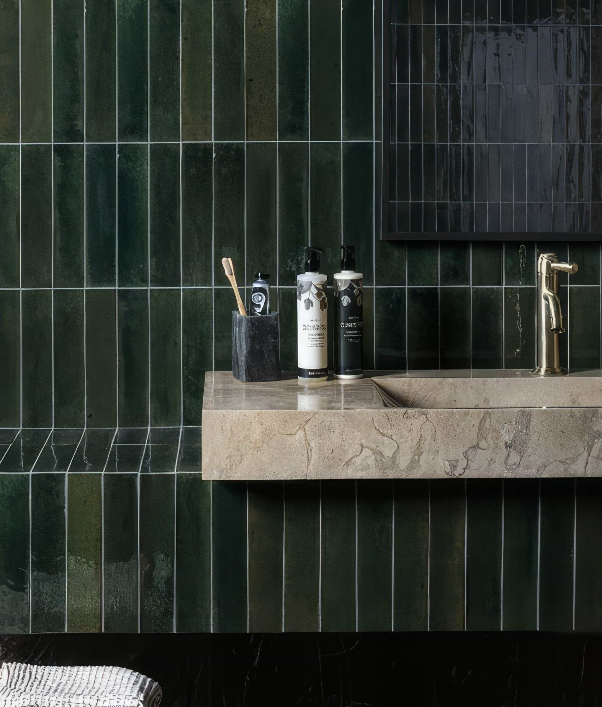 Foundry Novo Porcelain Alligator Green From Hyperion Tiles