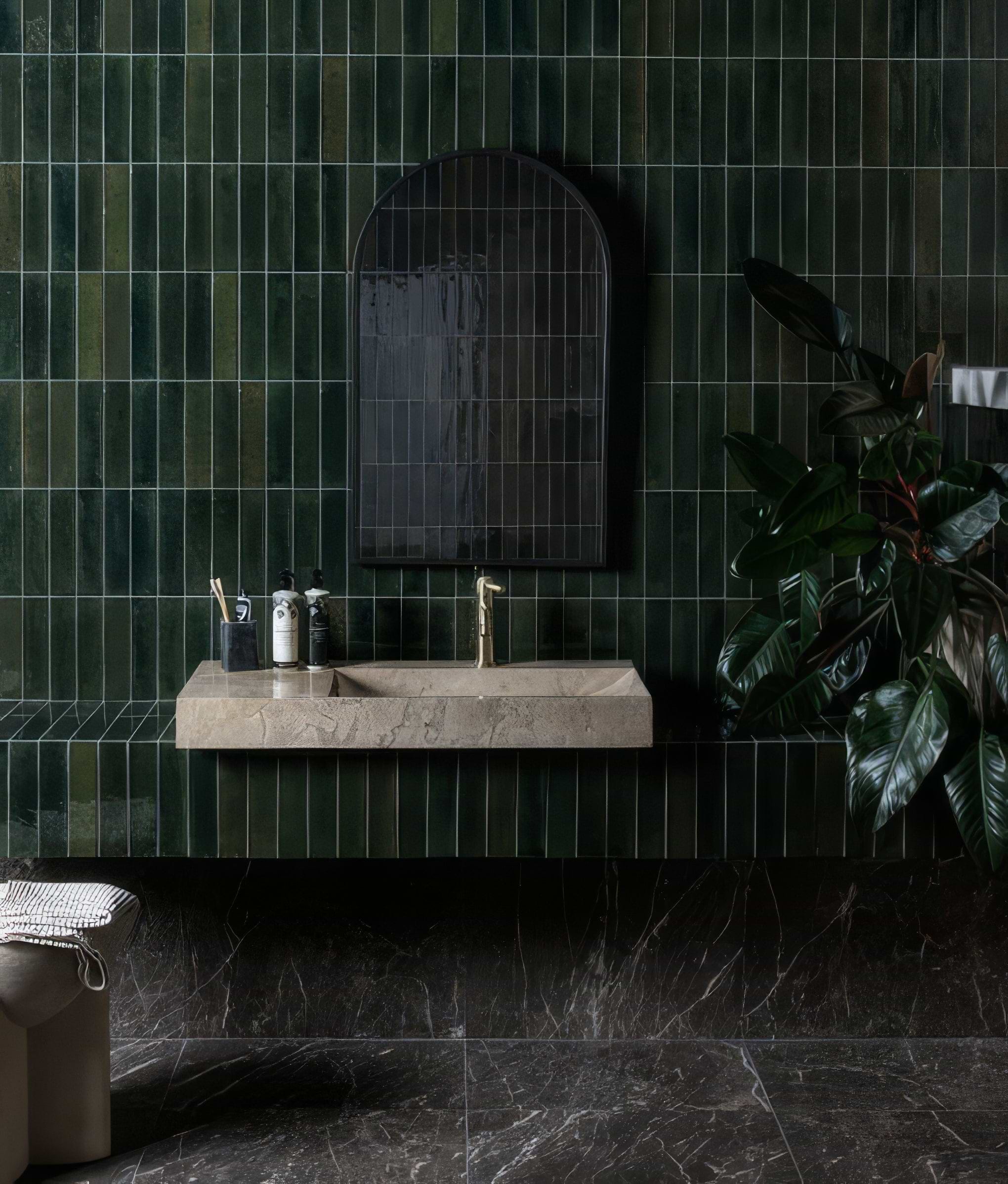 Foundry Novo Porcelain Alligator Green From Hyperion Tiles