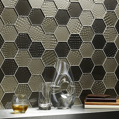 Futura Sepia Hexagon Mosaic - Hyperion Tiles