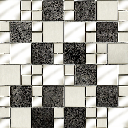 Moonlight Glass/Metal Mix Modular Mosaic - Hyperion Tiles