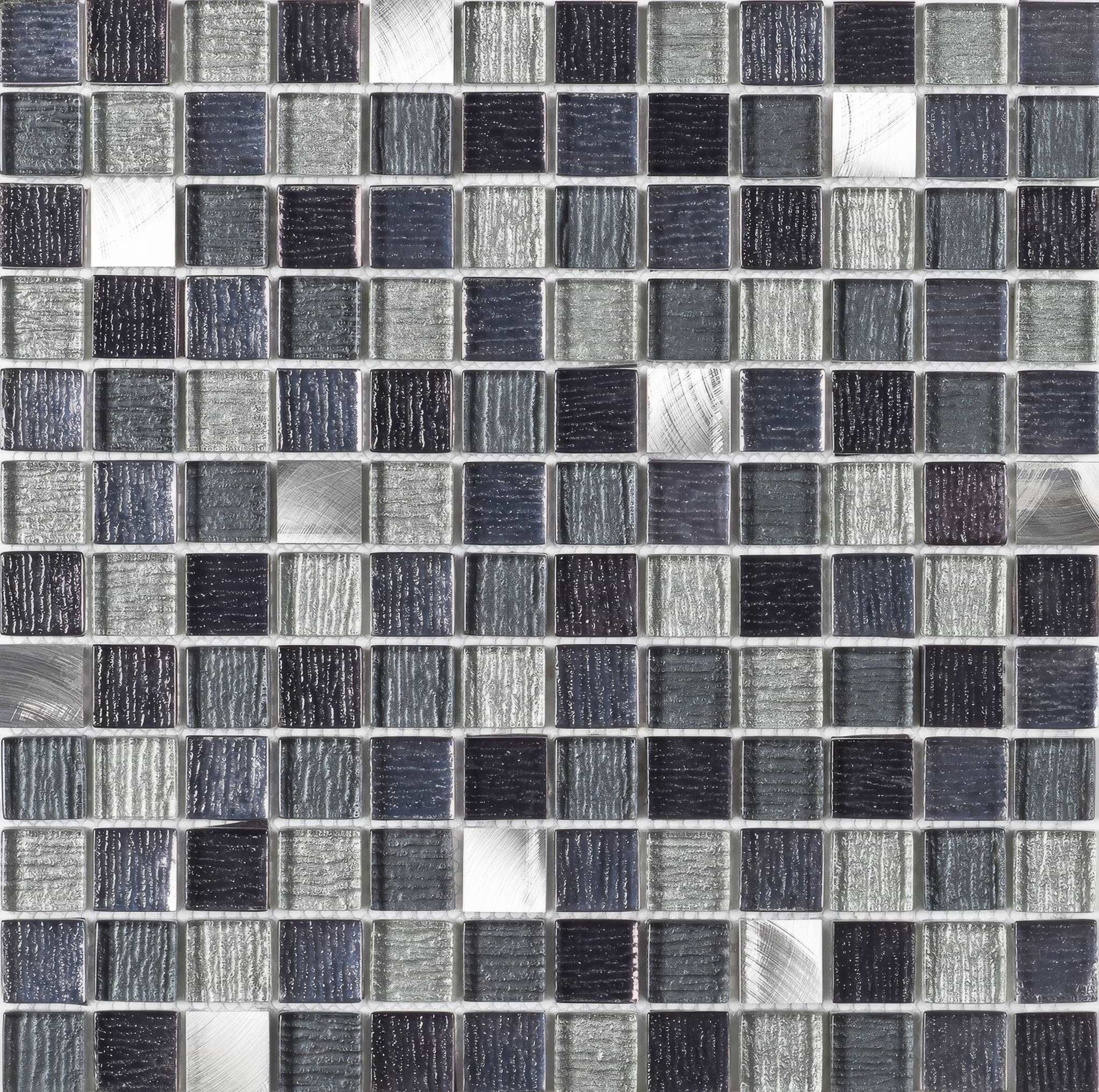 Galactic Black Glass & Metal Mix Mosaic - Hyperion Tiles