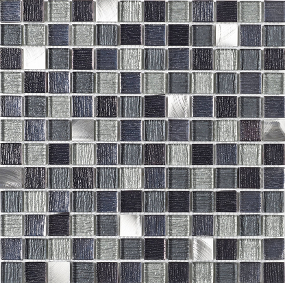 Galactic Black Glass & Metal Mix Mosaic - Hyperion Tiles