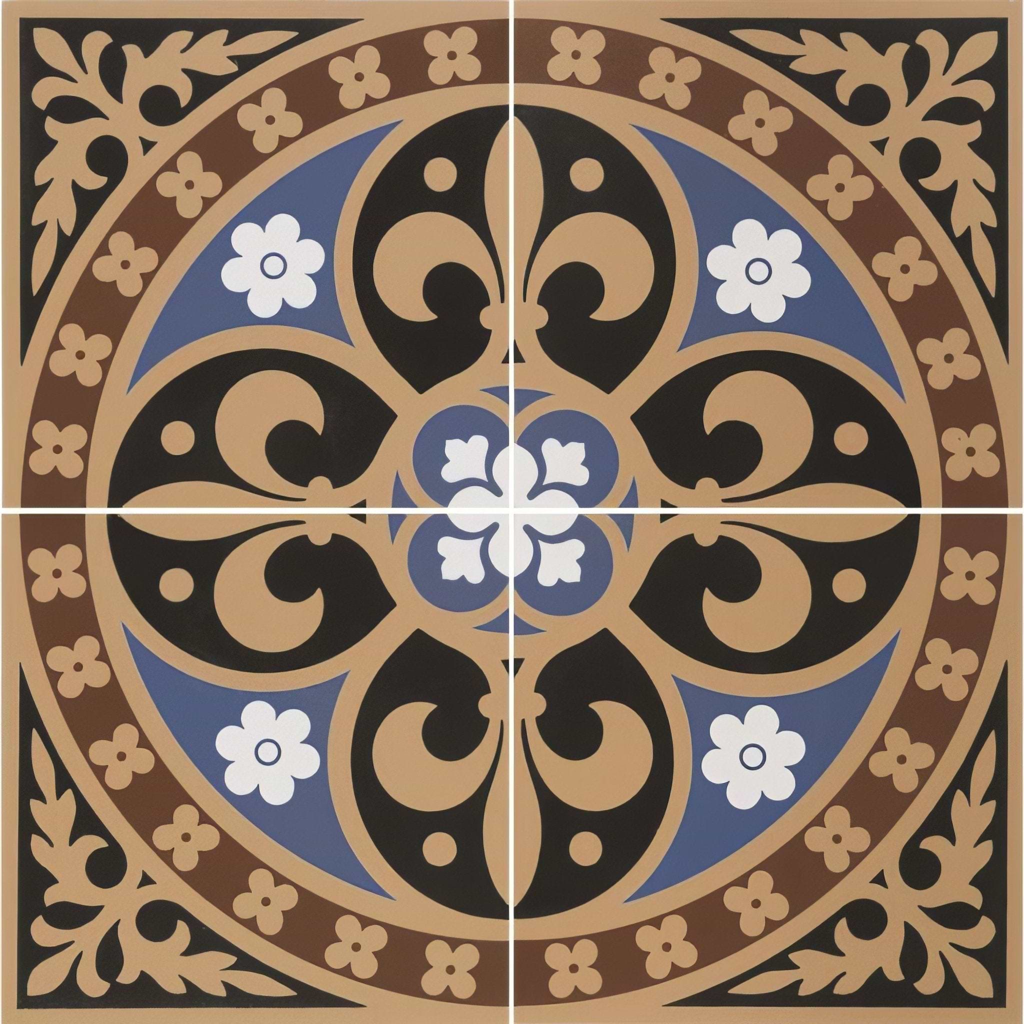 Gladstone 4 Tile Set Blue/Red - Hyperion Tiles