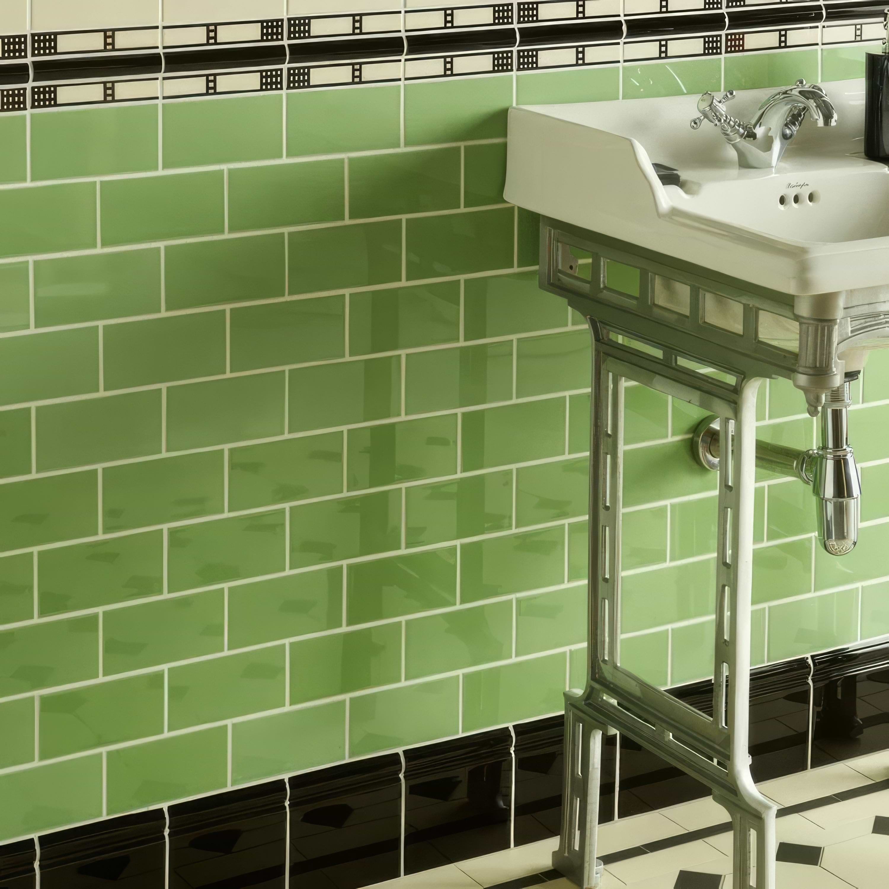 Palm Green Half Tile - Hyperion Tiles