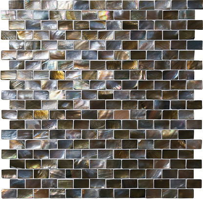 Gold Pearl Brickbond Shell Mosaic - Hyperion Tiles
