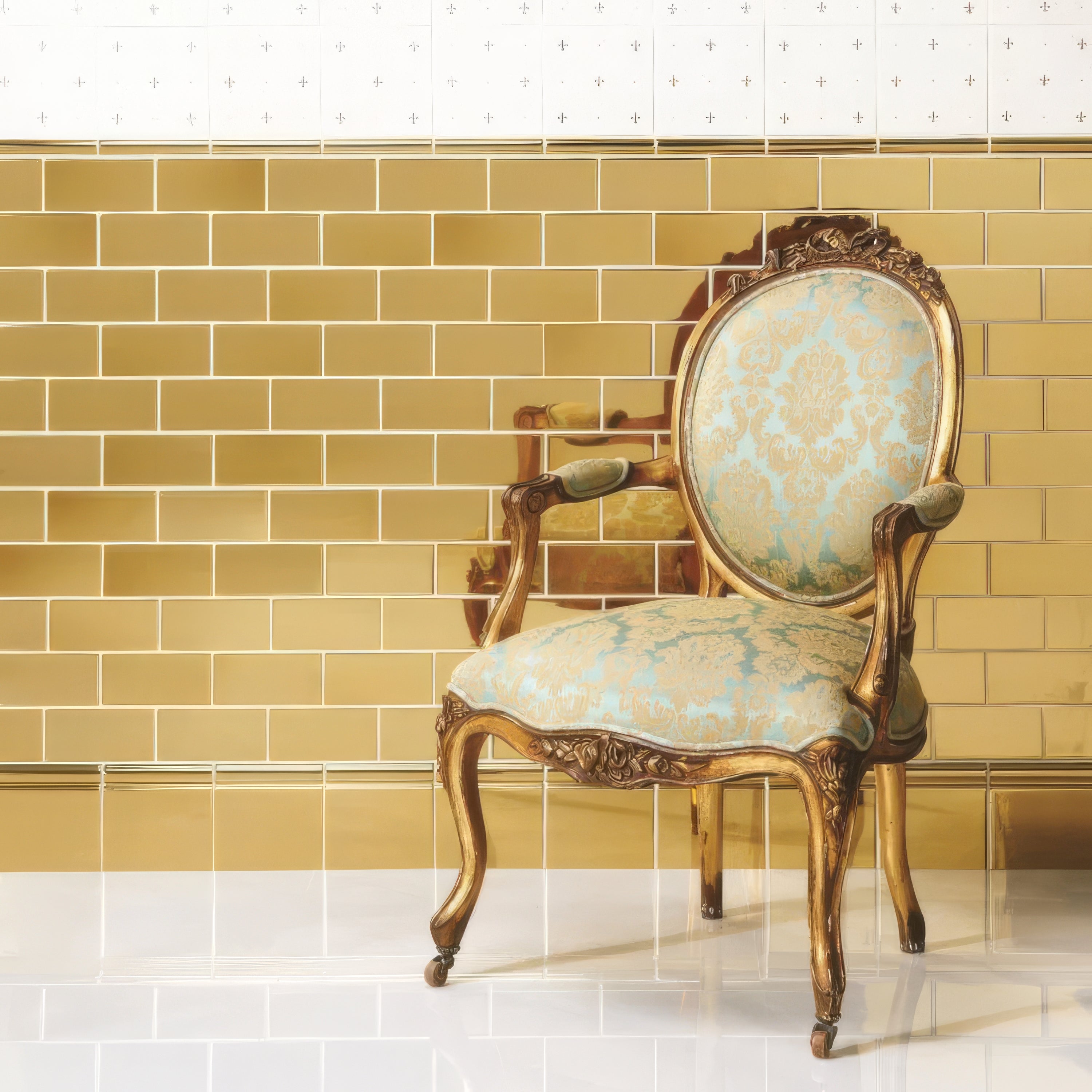 Gold (metallic) Skirting Tile - Hyperion Tiles