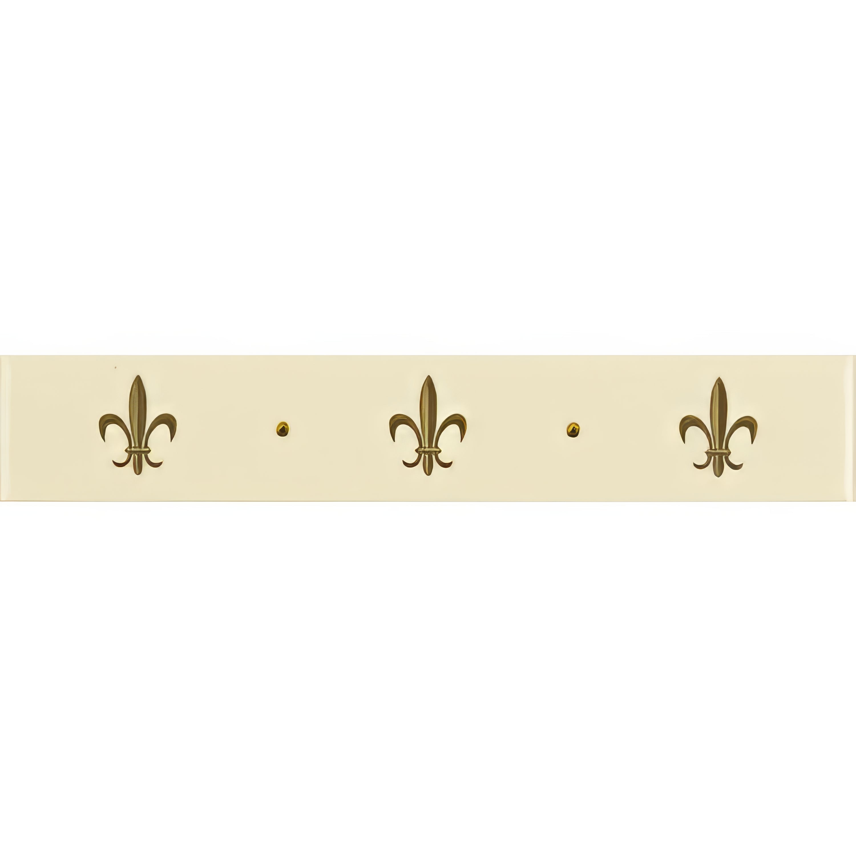 Fleur de Lis Border Gold on County White