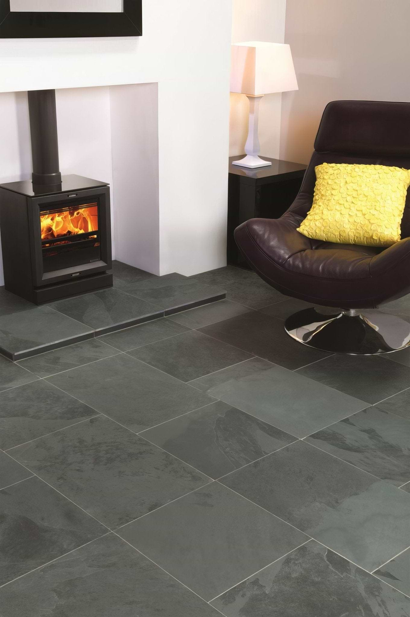 Graphite Black Natural Slate 600 x 400mm - Hyperion Tiles