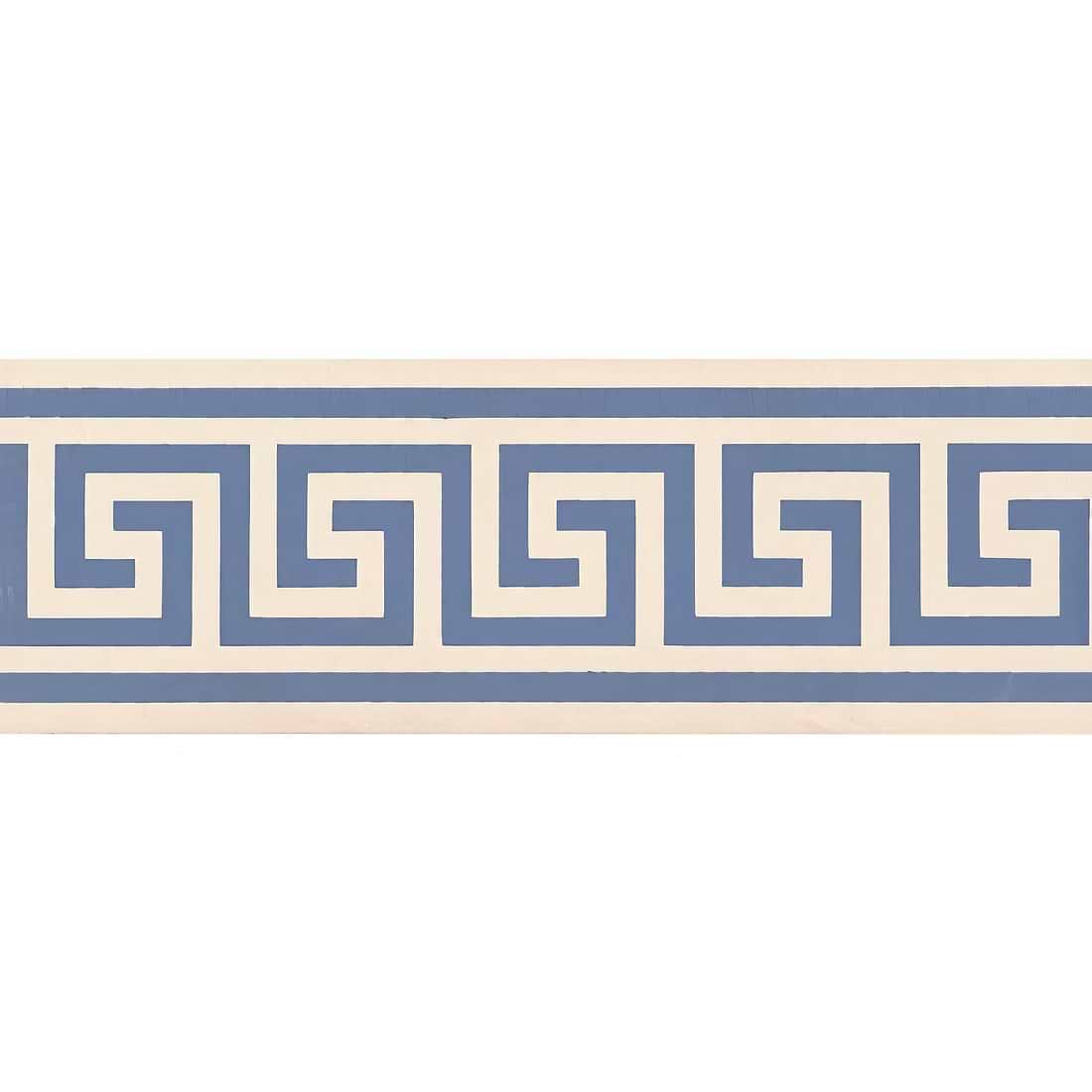 Greek Key Border Blue on White - Hyperion Tiles
