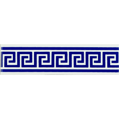 Greek Key Royal Blue On Brilliant White - Hyperion Tiles