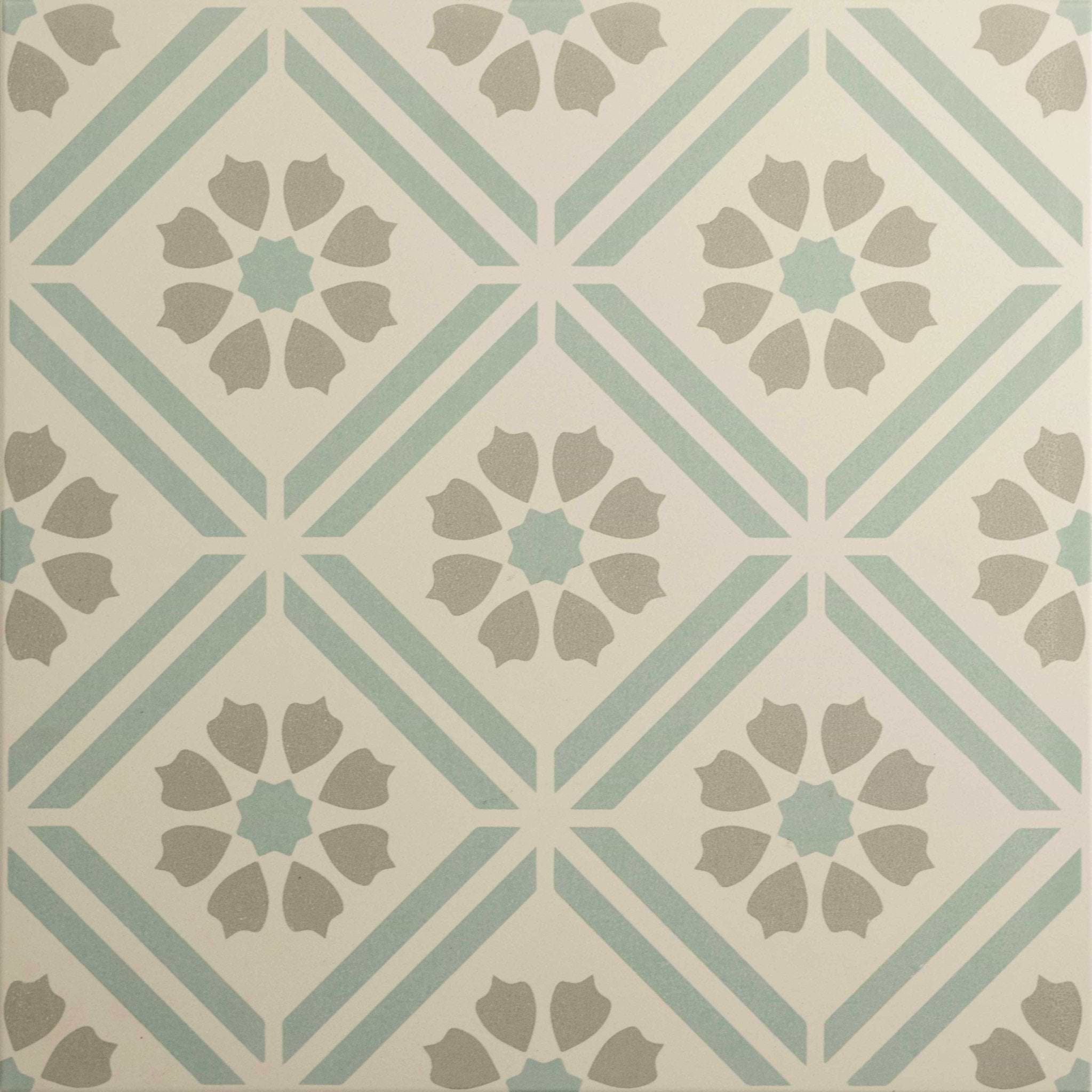 Greenway Teal On Chalk - Hyperion Tiles