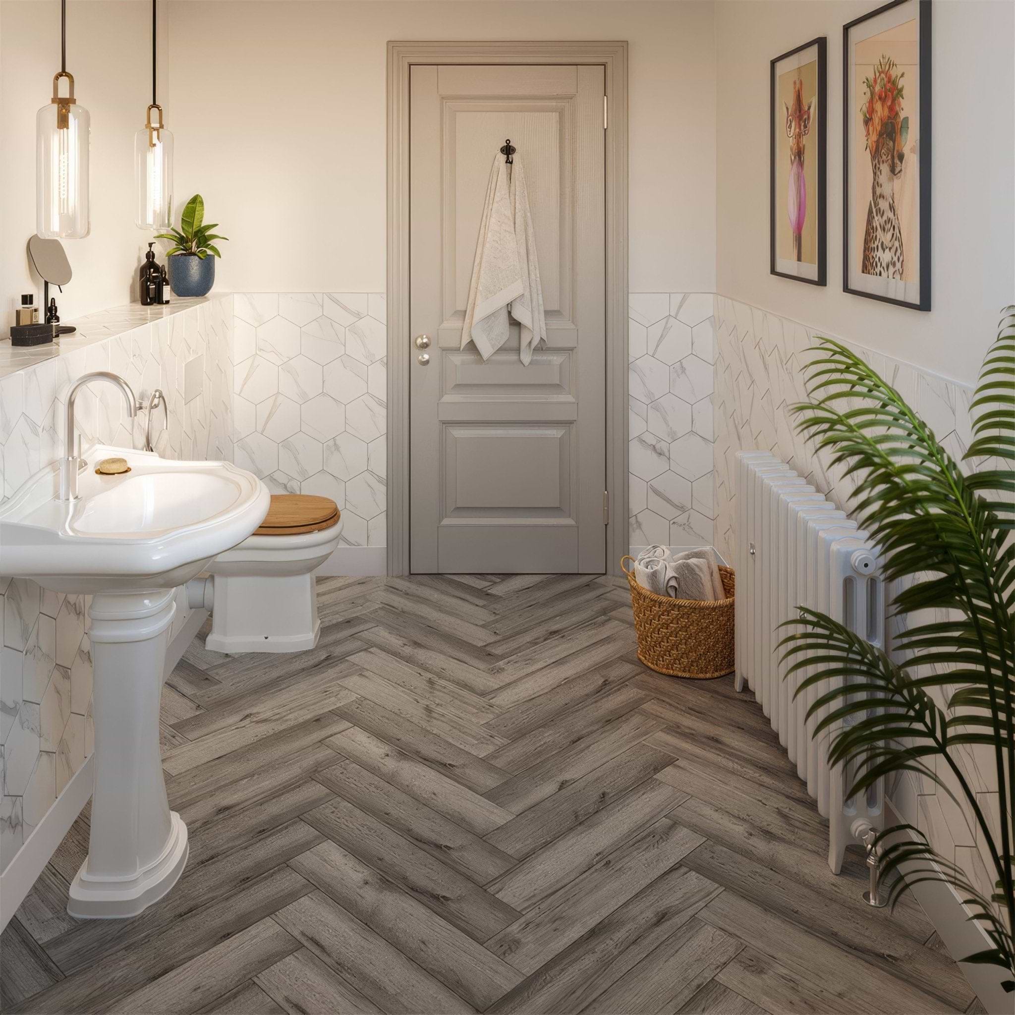 Haldon Antique Oak Herringbone - Hyperion Tiles