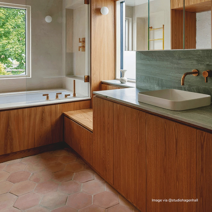 Handmade Hexagonal Naranja Terracotta - Hyperion Tiles
