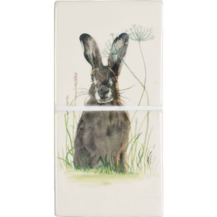 Hare in Hiding 2 Tile Panel