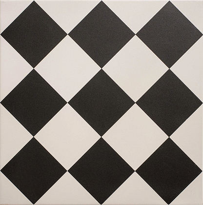 Harlequin Large Black on Chalk - Hyperion Tiles