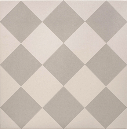 Harlequin Large Grey on Chalk - Hyperion Tiles