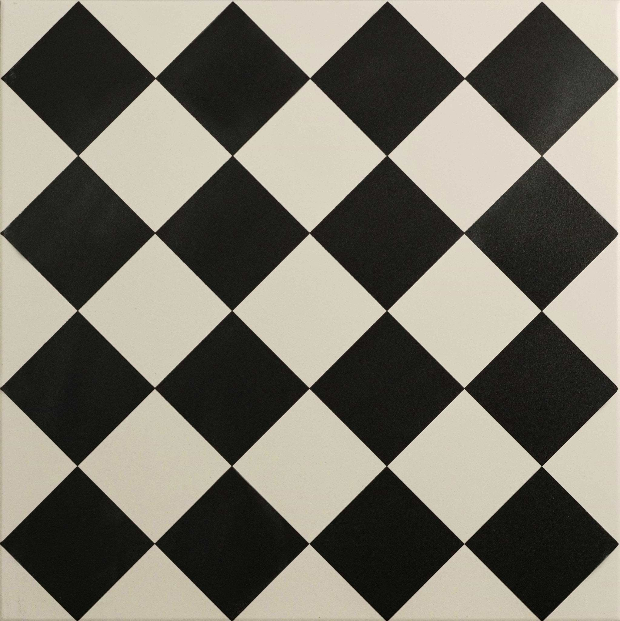 Harlequin Small Black on Chalk - Hyperion Tiles